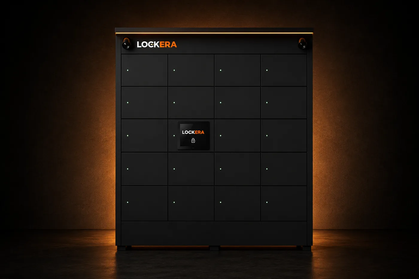 Lockera enterprise smart locker bank with illuminated compartments